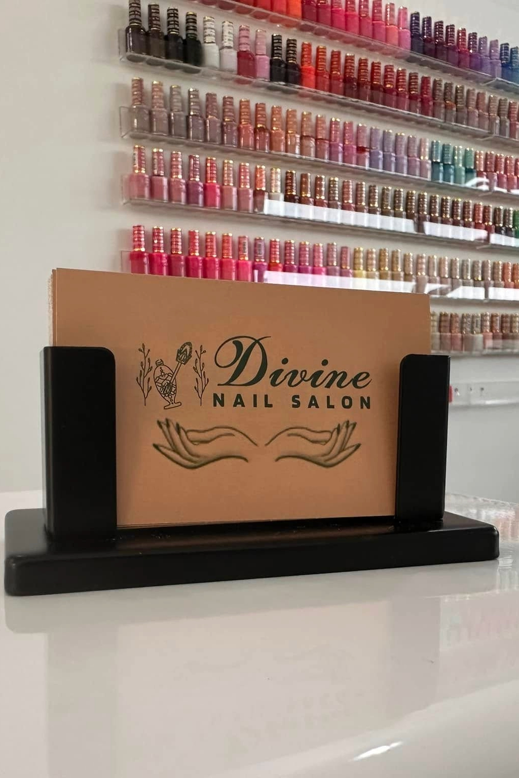 Nail artist working in salon